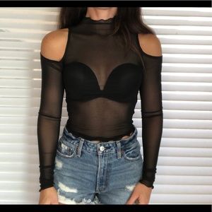 Guess sheer mesh top